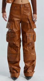 Load image into Gallery viewer, Vegan Leather Cargo Pants

