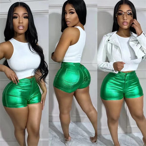 Candice Metallic Shorts (only green left)