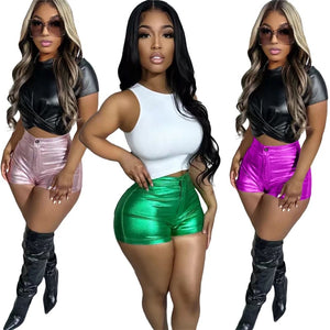 Candice Metallic Shorts (only green left)