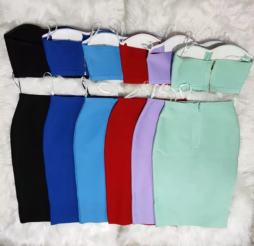 Bad Bad Bandage Skirt Set (Assorted Colors)