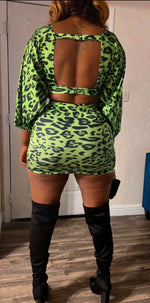 Load image into Gallery viewer, Neon Cheetah Skirt Set
